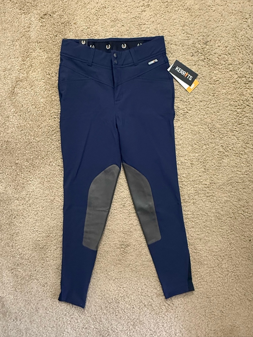 Kerrits Navy Knee Patch Crossover II Medum Petite Breeches NWT